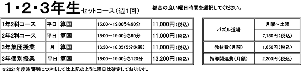 小学1～3年生セットコース